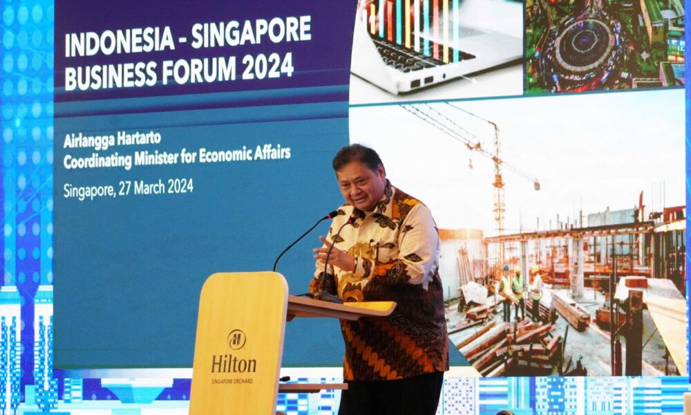Pasca Pemilu 2024, Menko Perekonomian Airlangga Hadiri Forum Bisnis Indonesia-Singapura